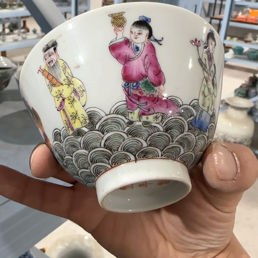瓷片摆件手绘瓷器全部处理了