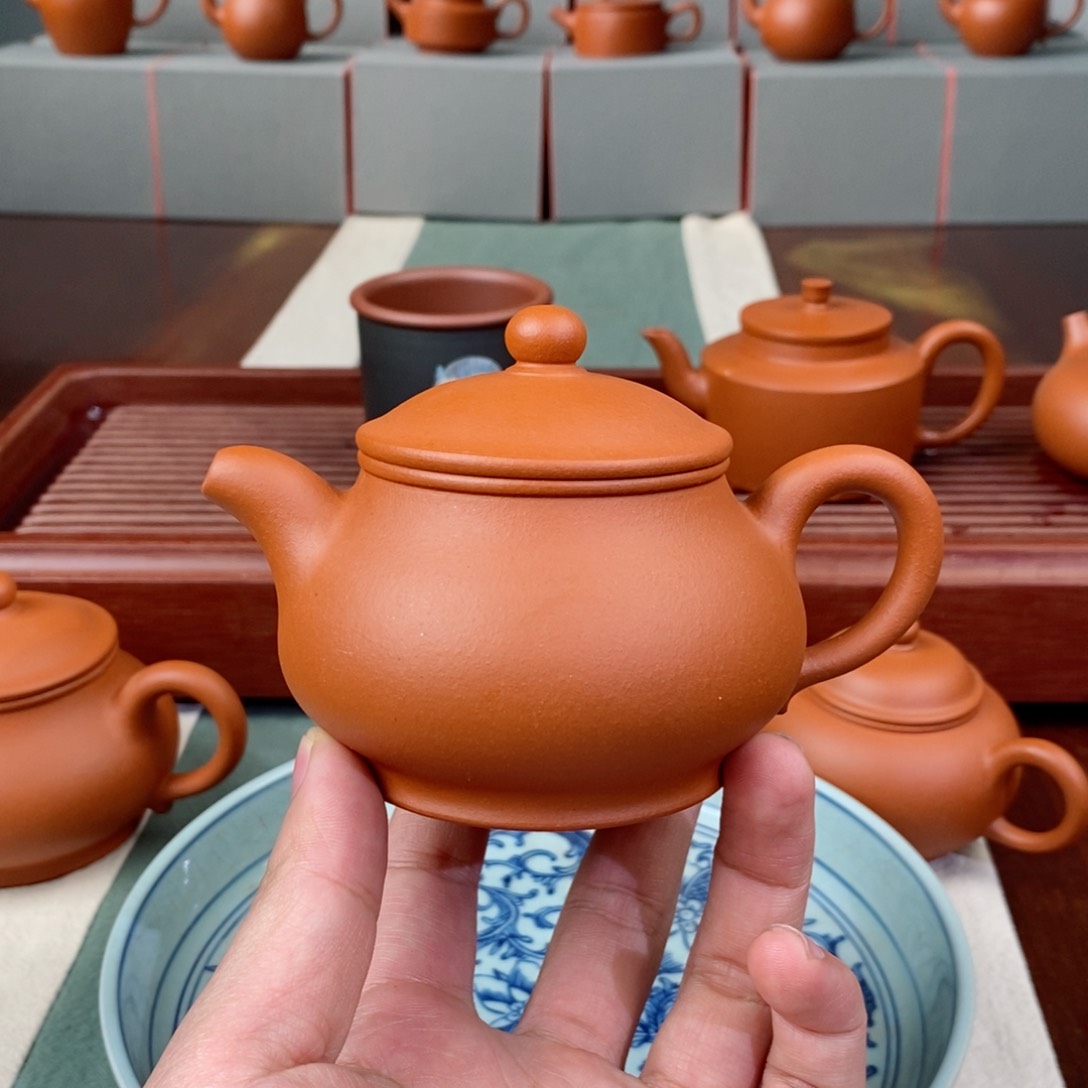 紫砂茶壶小红泥潘壶半手180毫升