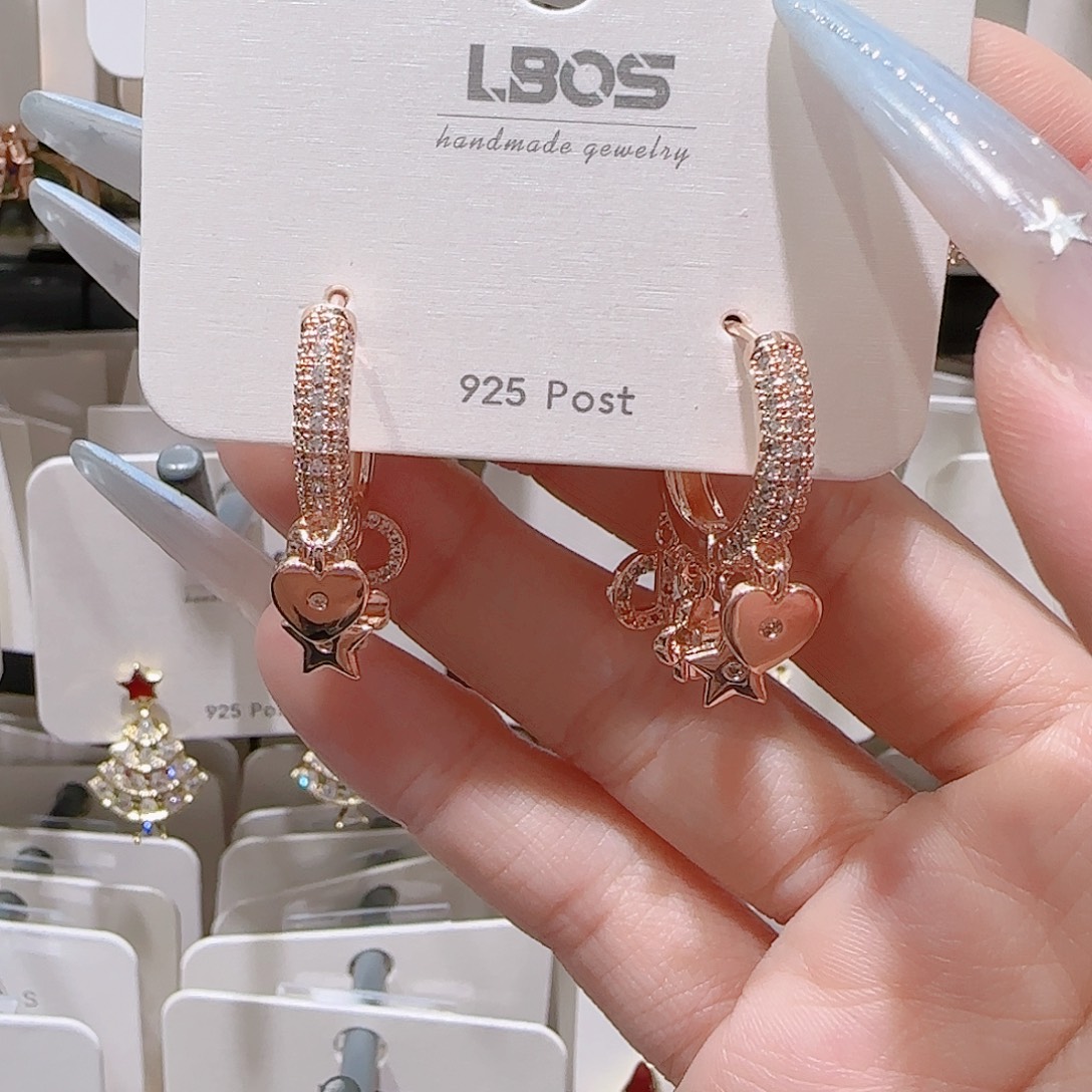 铜合金925银锆石耳环