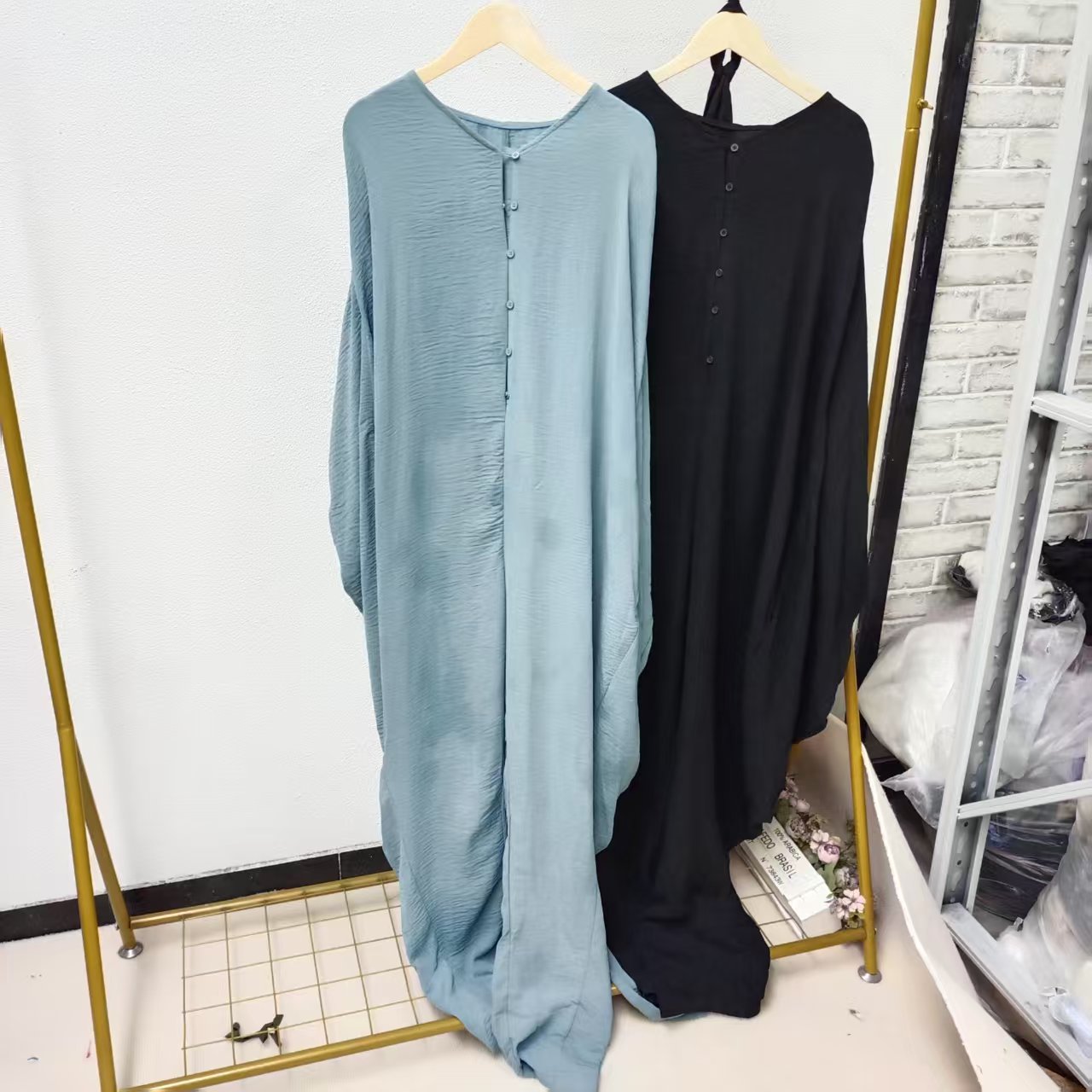 唯琳剪标   8仓B6-4-2362款   蝙蝠袖长款连衣裙