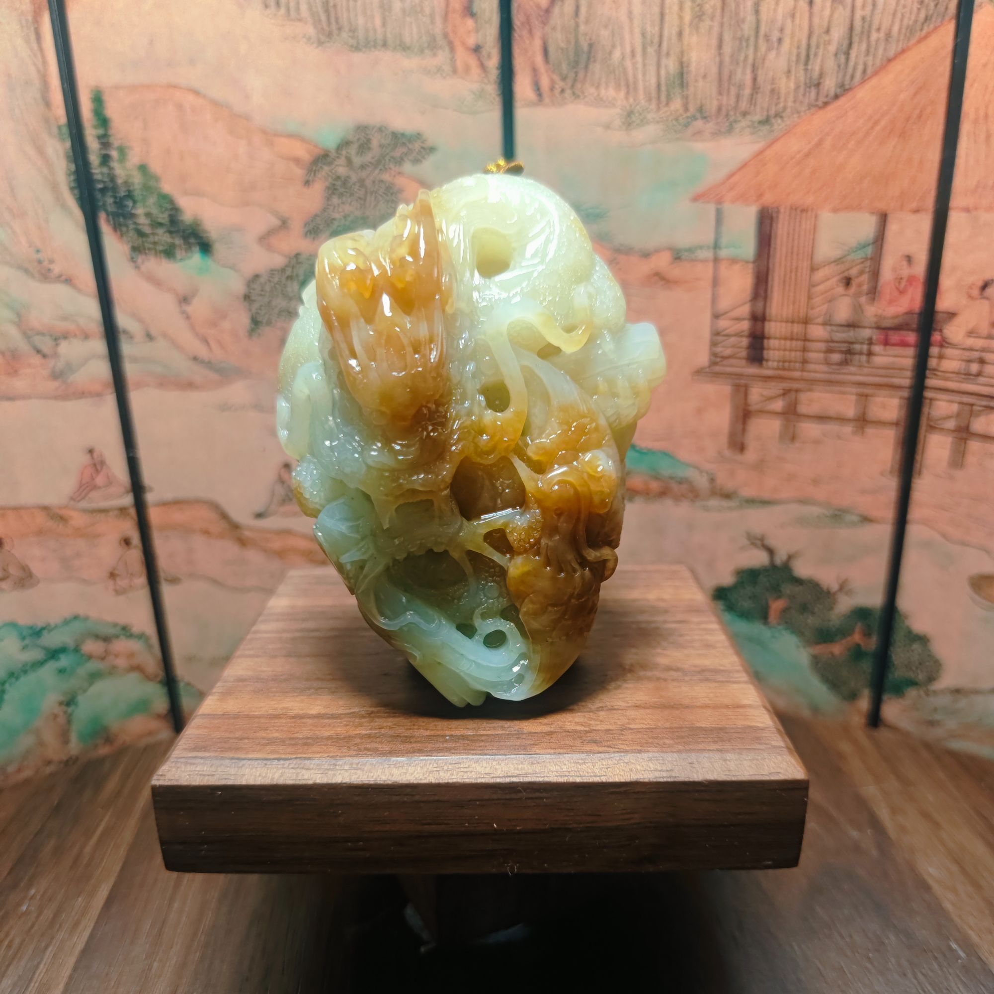 K和田玉龙凤手把1425