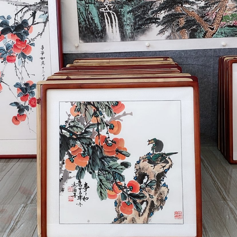 【闪购商品】国画书画作品带框65×65厘米