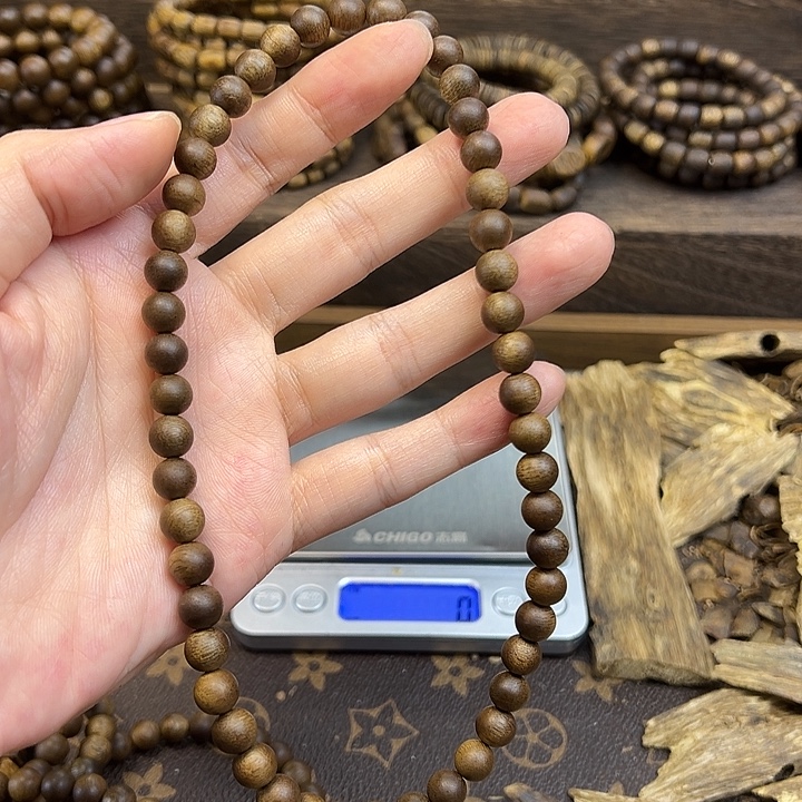 沉香沉香碎屑08圆珠双圈11克