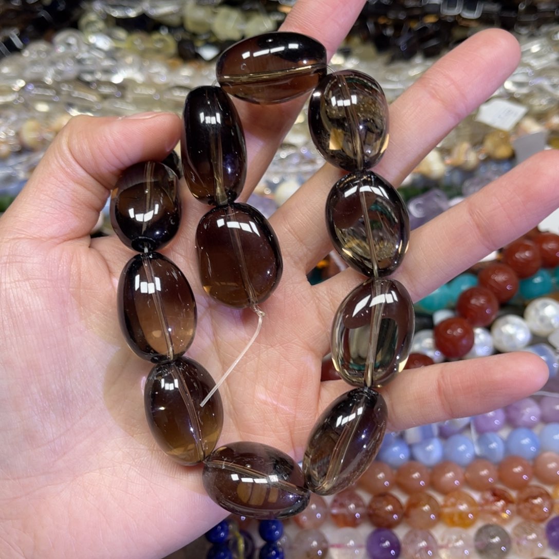 玛瑙/玉髓散珠茶晶8颗