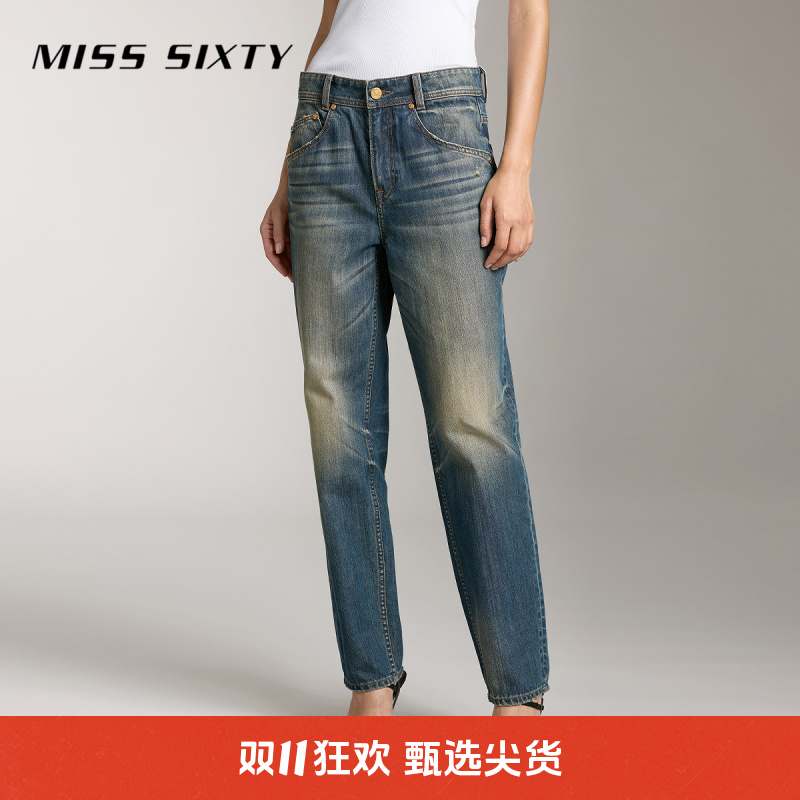 【贤哥专属】【进口牛仔面料】Miss Sixty秋季新款牛仔裤女做旧水洗
