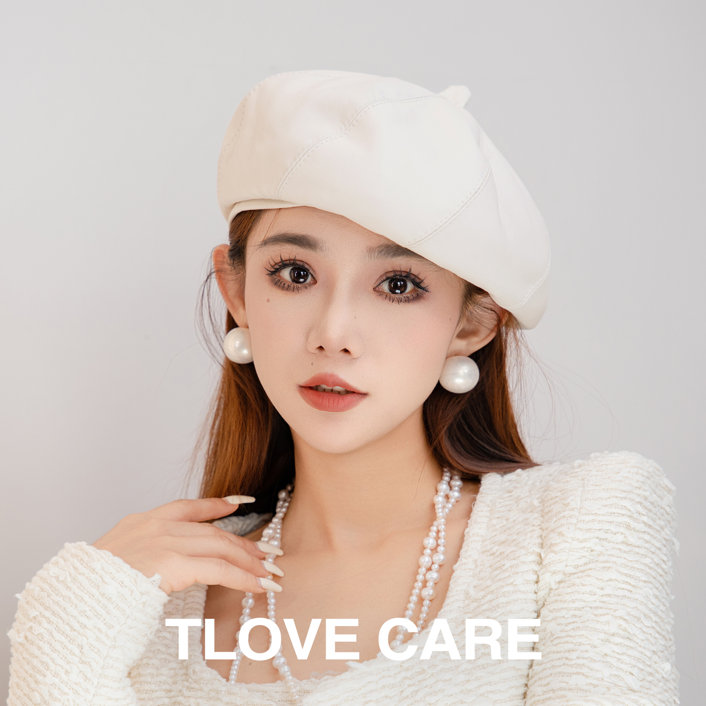 9433秋冬季新款羊皮贝雷帽女士时尚洋气百搭画家帽复古八角蓓蕾帽