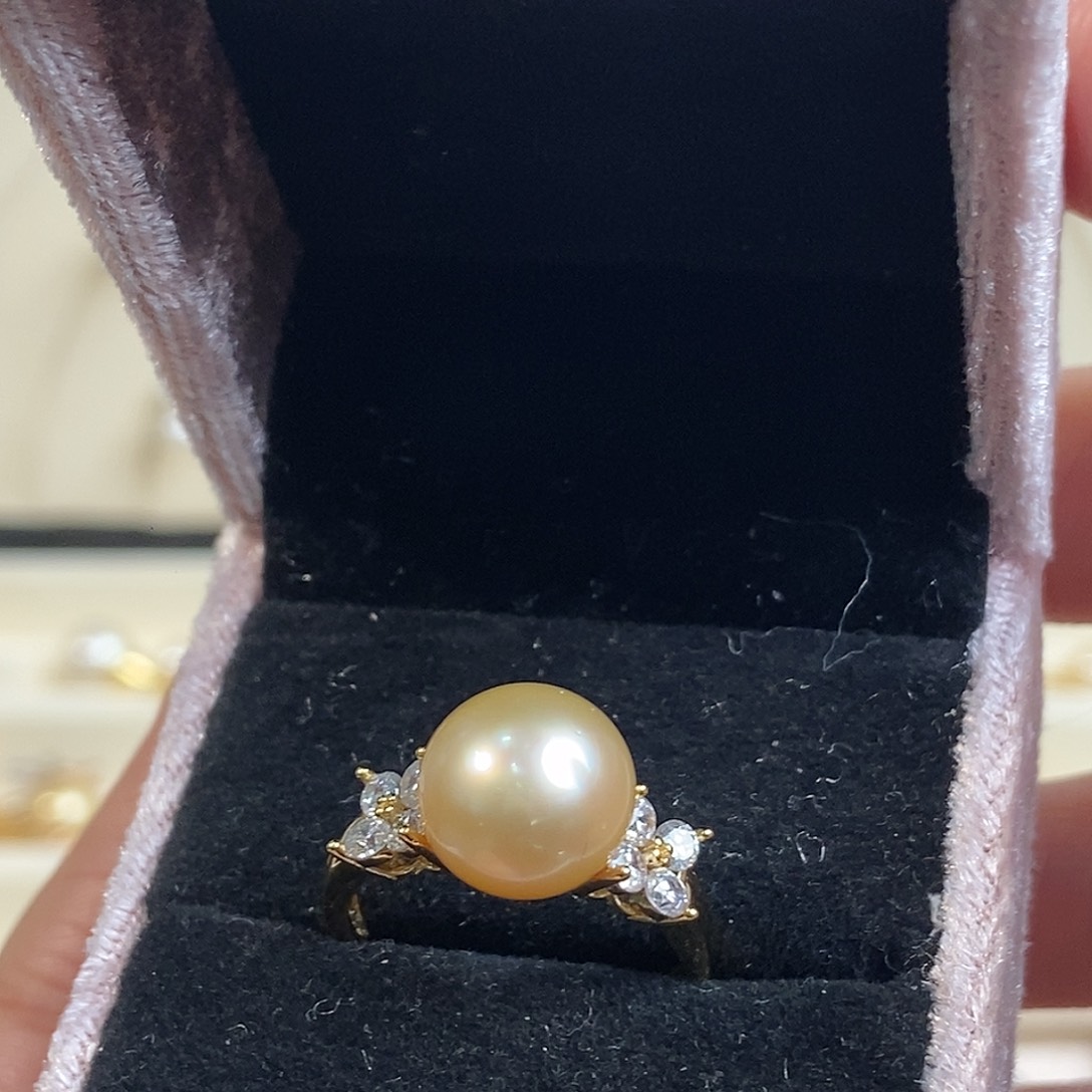 海水珍珠戒圈银S925镶嵌