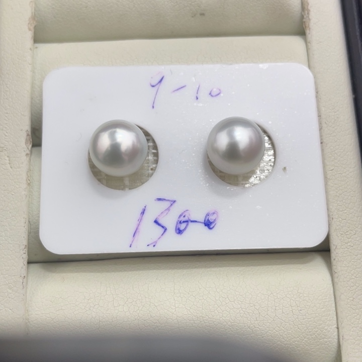 海水珍珠裸珠9-10mm澳白对珠