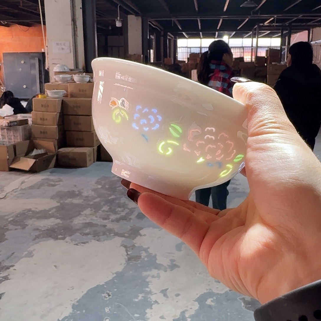 白瓷景德镇高温釉下彩不挂油两个微瑕