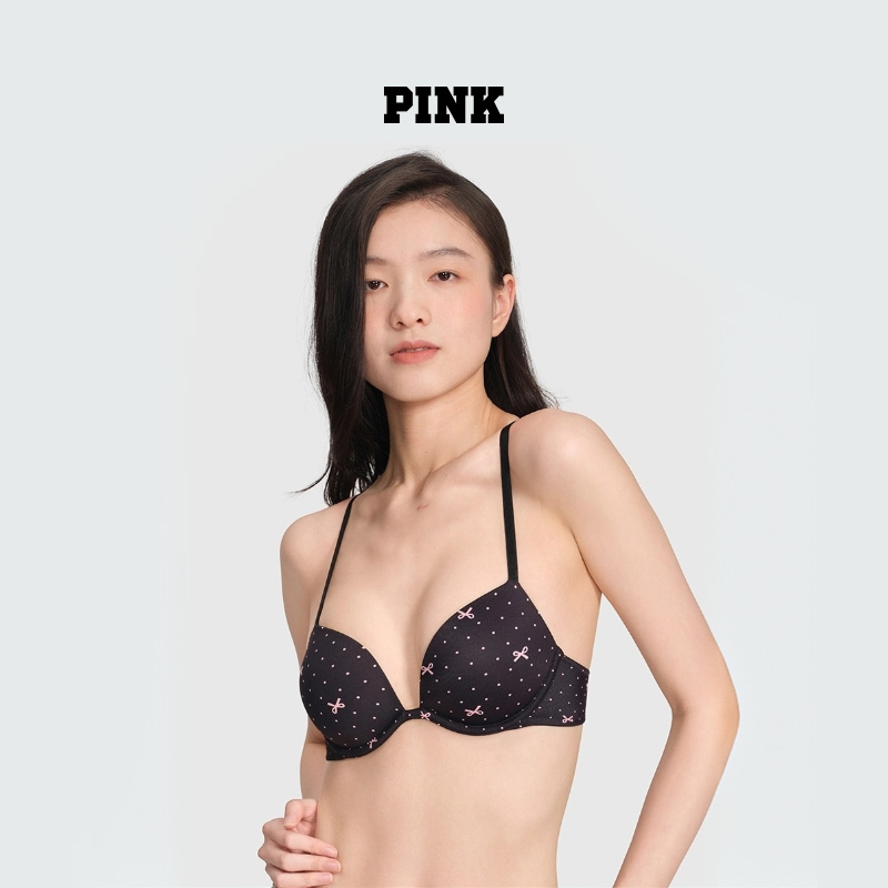 【维密PINK少女文胸】光面无痕3/4罩杯聚拢内衣小胸不空杯性感舒适