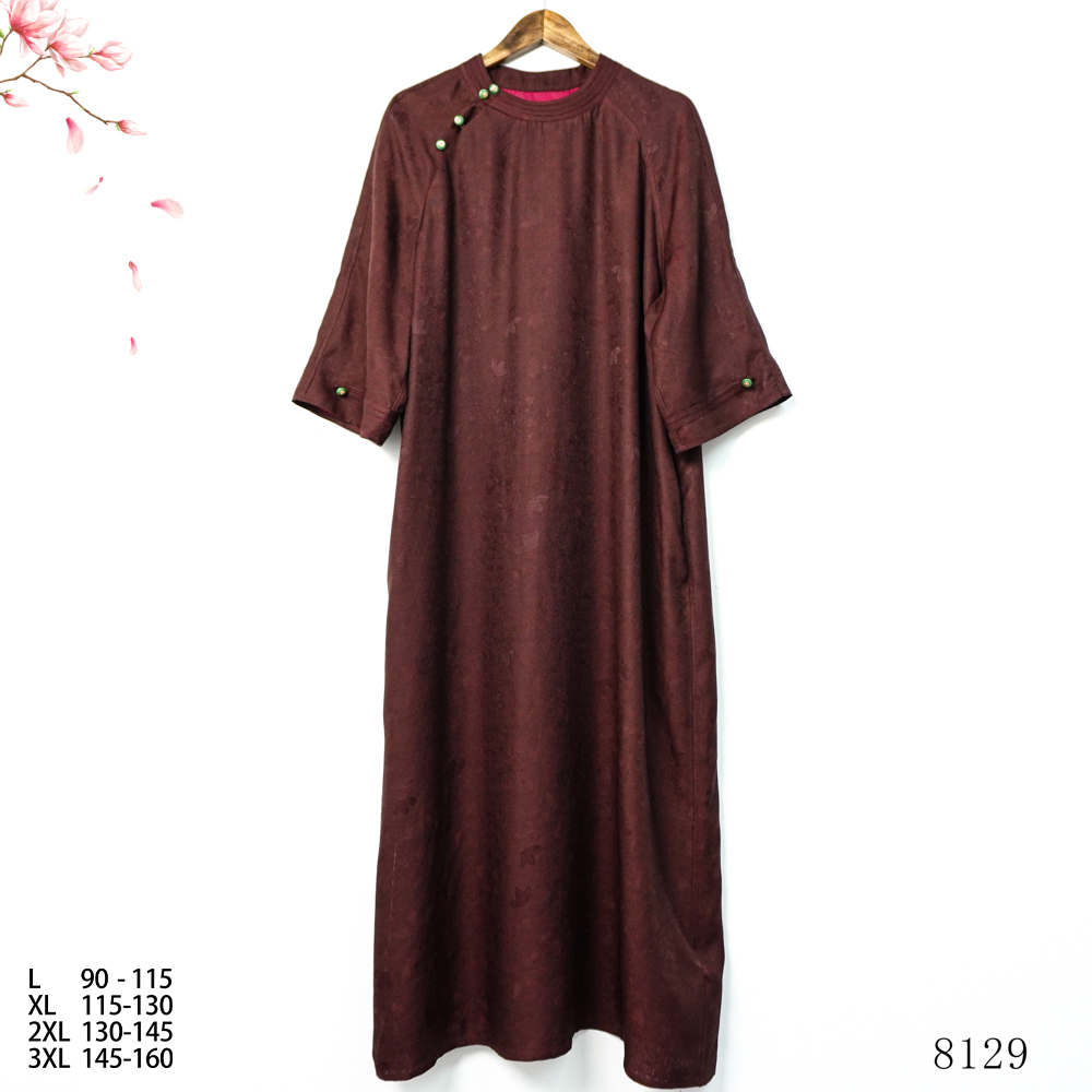 LL 2025春夏新款女时尚优雅紫色中长款上衣连衣裙 8129