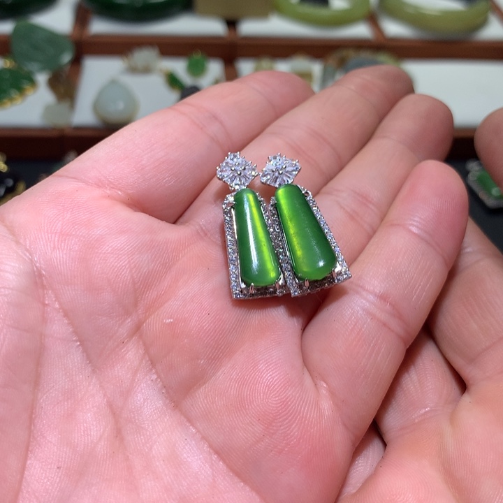 和田玉颈饰银S925镶嵌