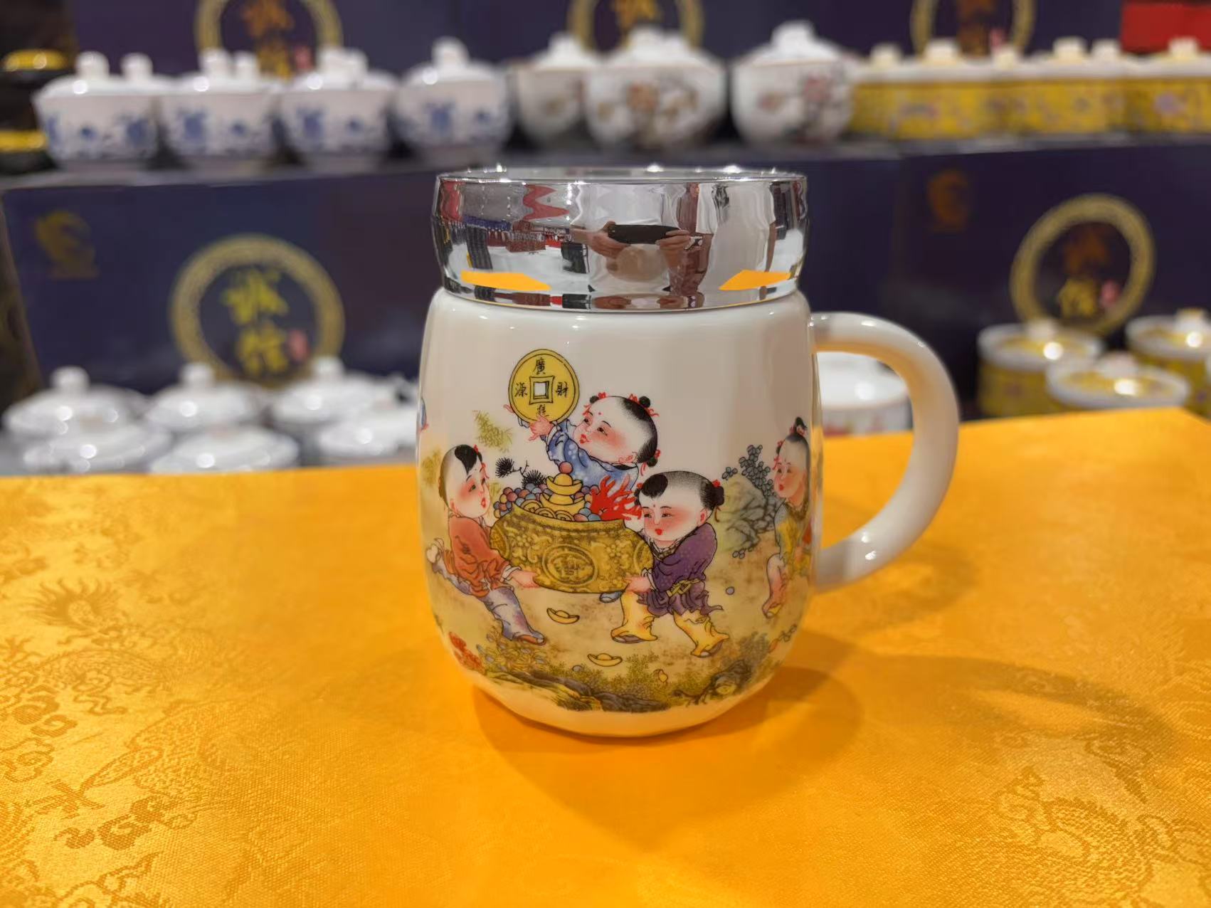 【娜姐专属】招财进宝童子镜面杯