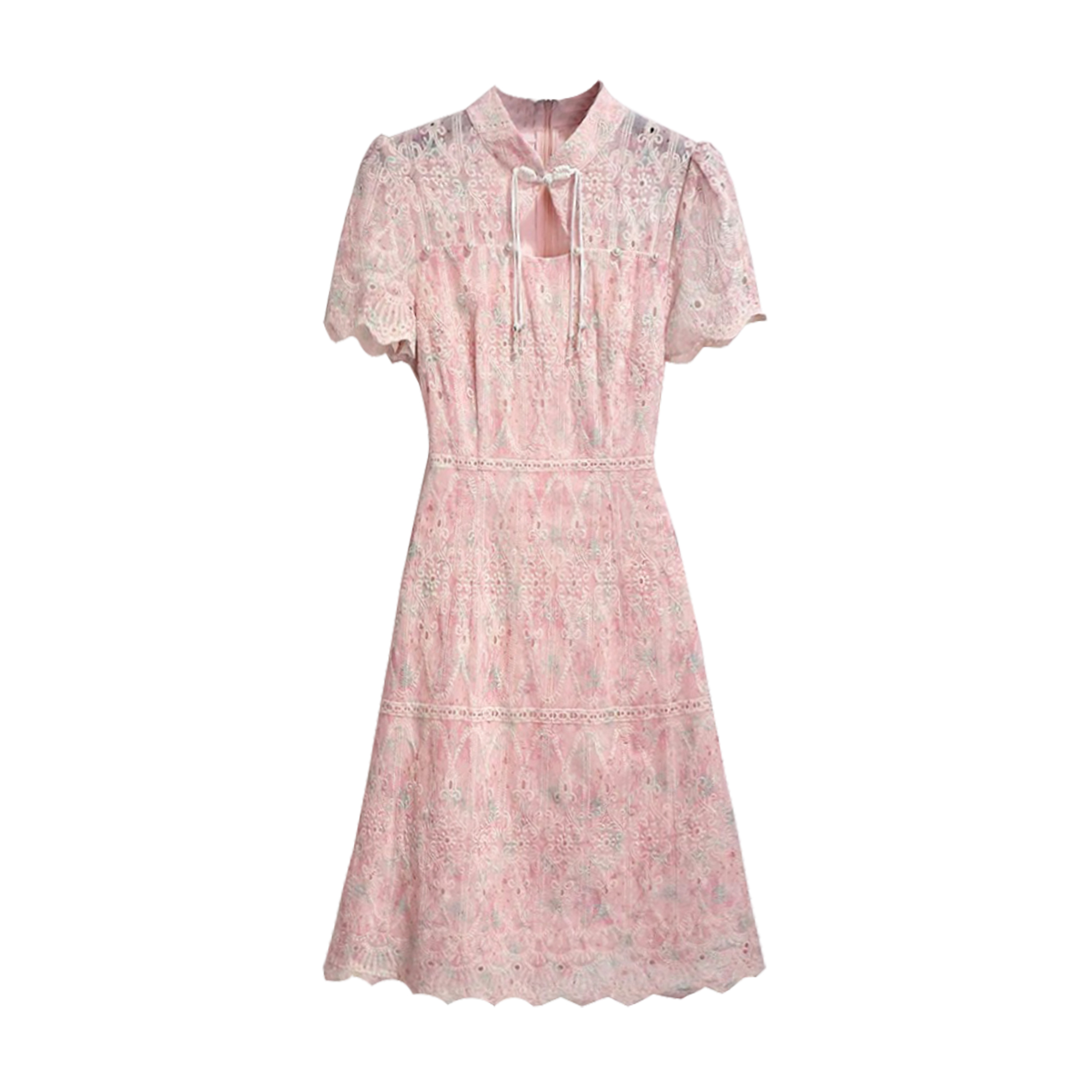 【NaNa】新中式复古气质刺绣高腰显瘦连衣裙TY8938