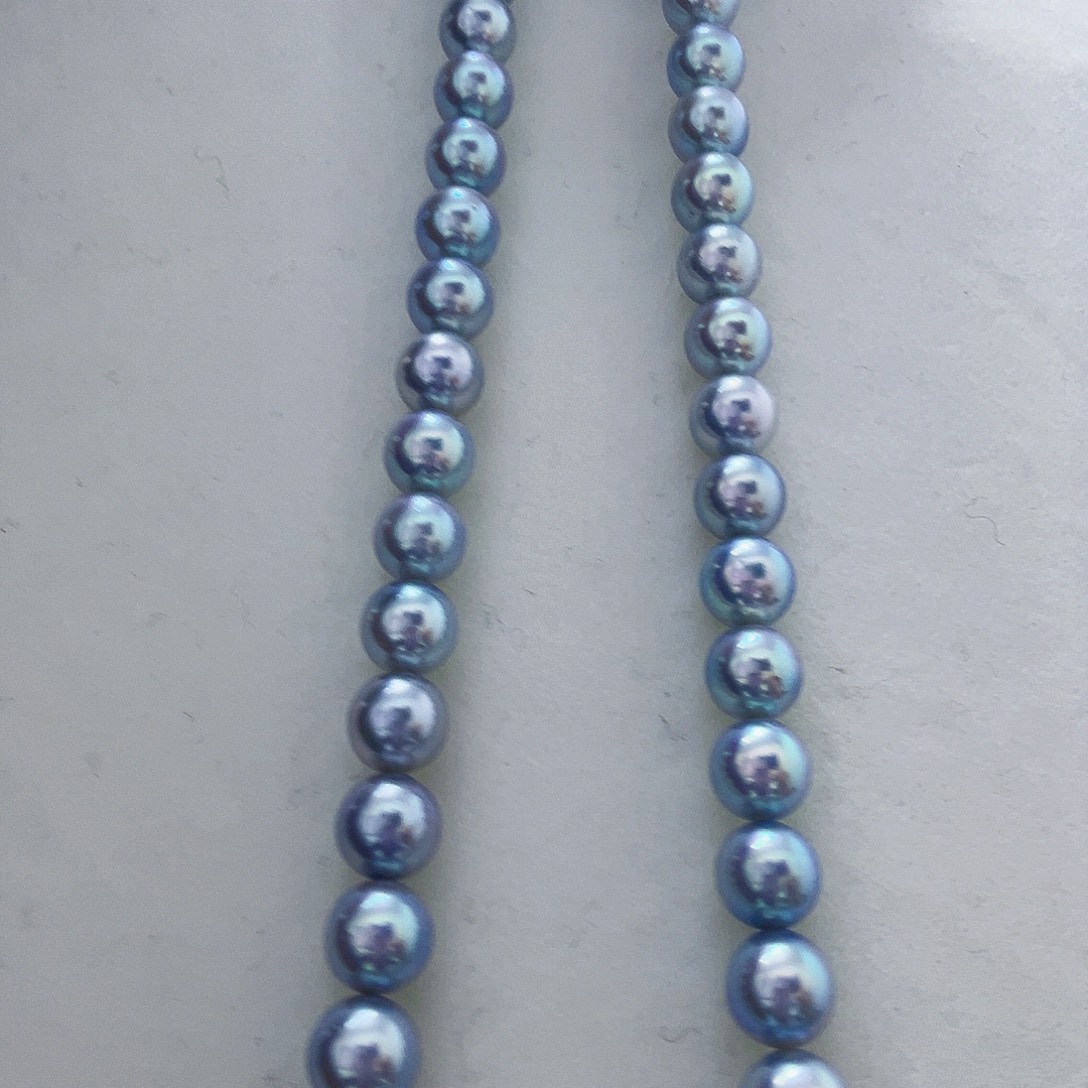 海水珍珠海水akoya真多麻色满珠链8-9mm未镶嵌
