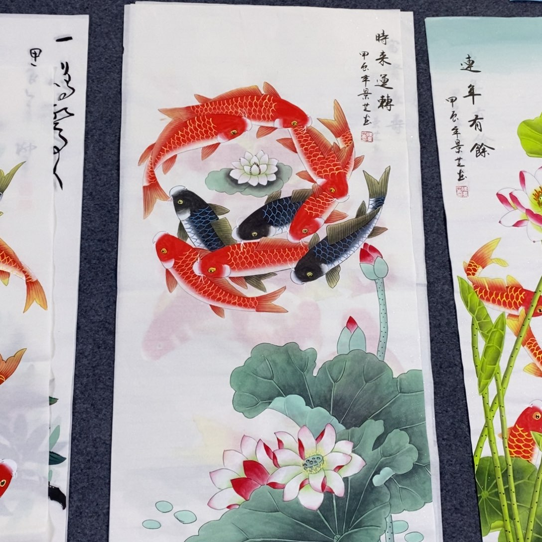 国画尺寸100✖️50工笔手绘