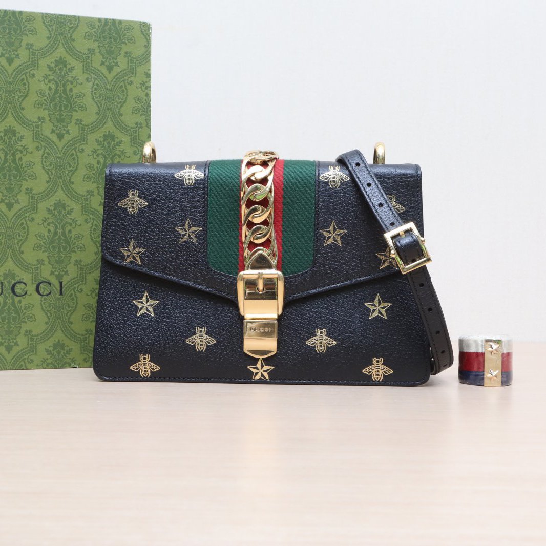 95新 GUCCI/古驰  塞尔维亚 丝带包 小号 25.5 单肩包 P254108807