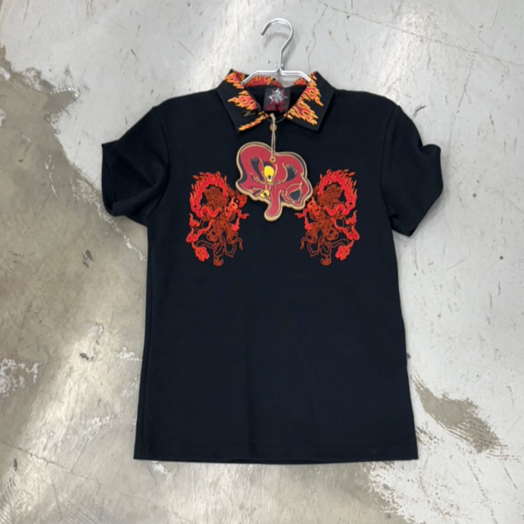 火焰元素刺绣polo衫