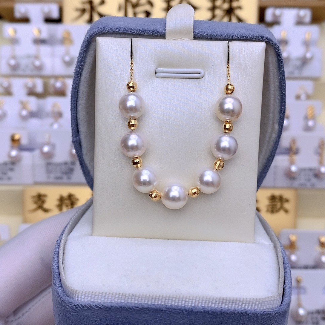 海水珍珠18K金镶嵌套链