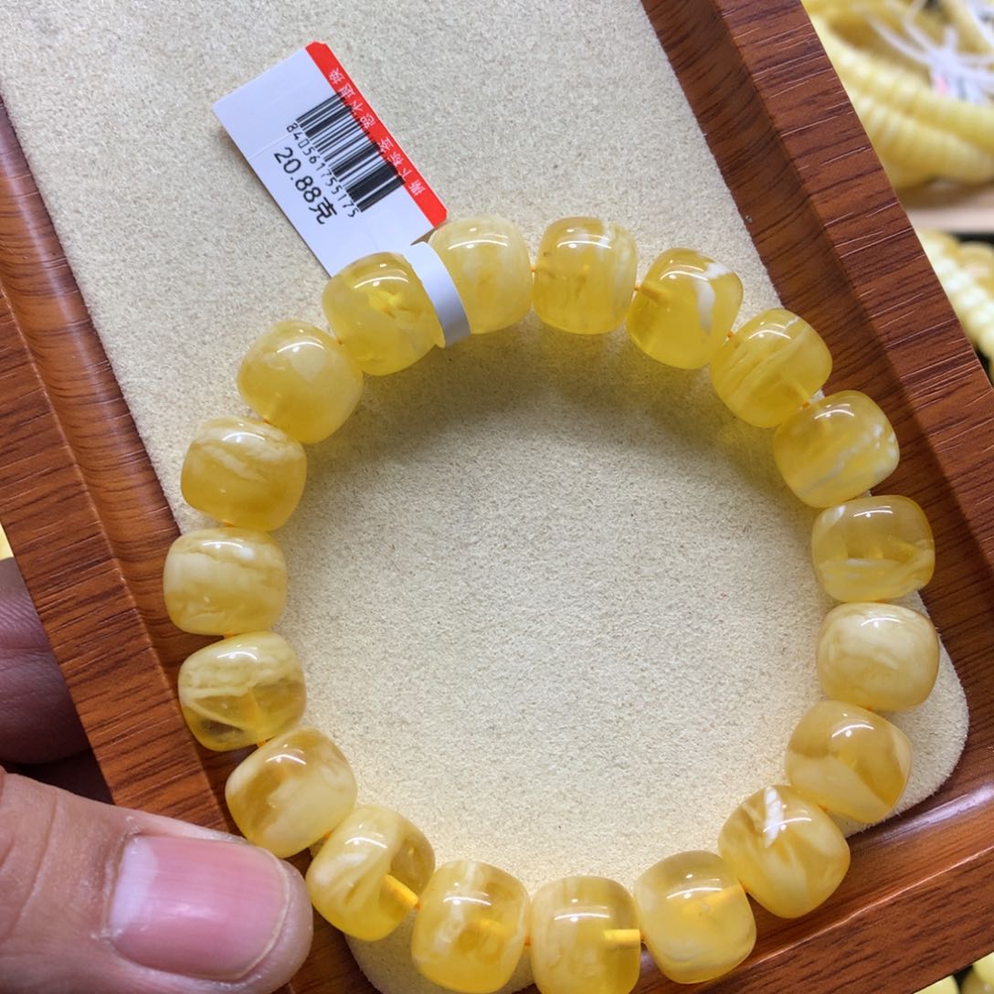 蜜蜡手链未镶嵌车*生蜜蜡