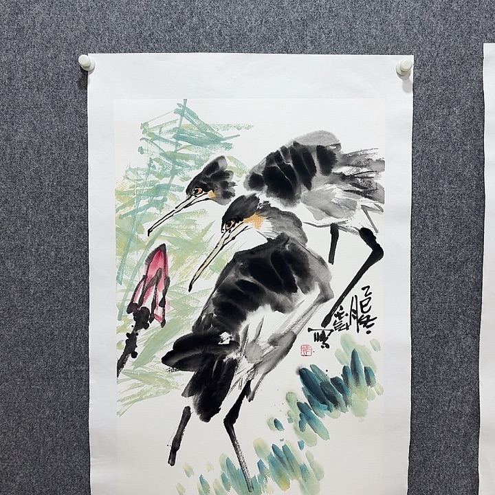 国画靳长年老师手绘作品