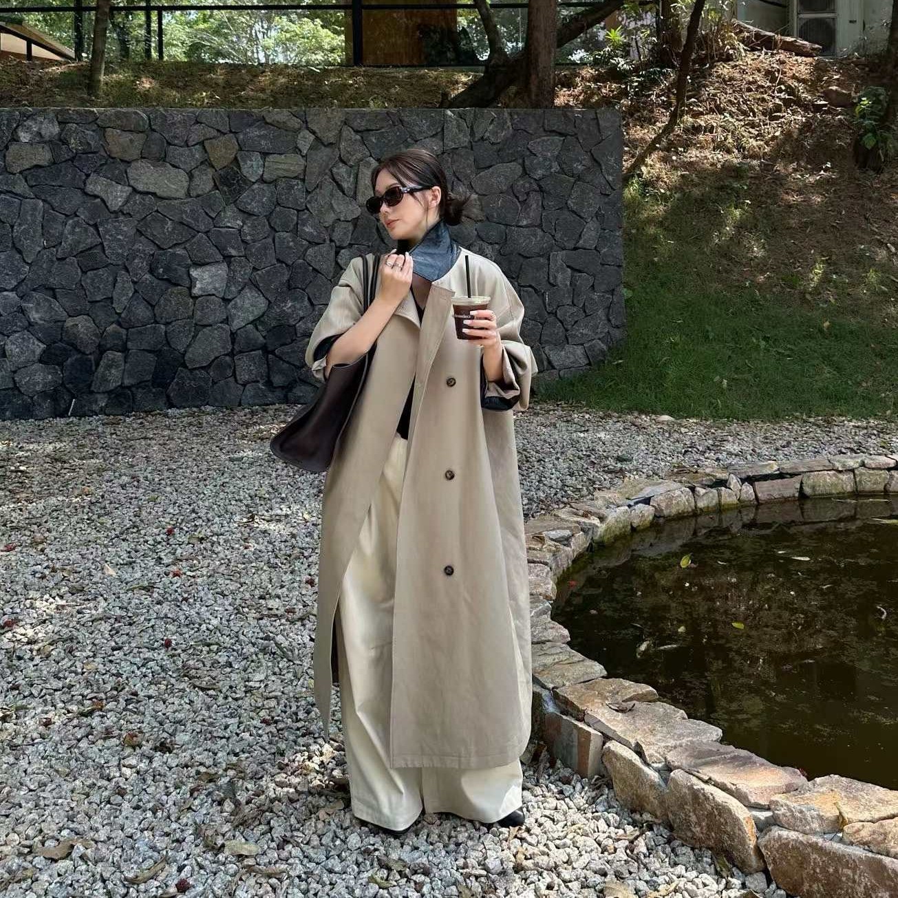 韩系高级感中长款风衣外套休闲舒适超好看