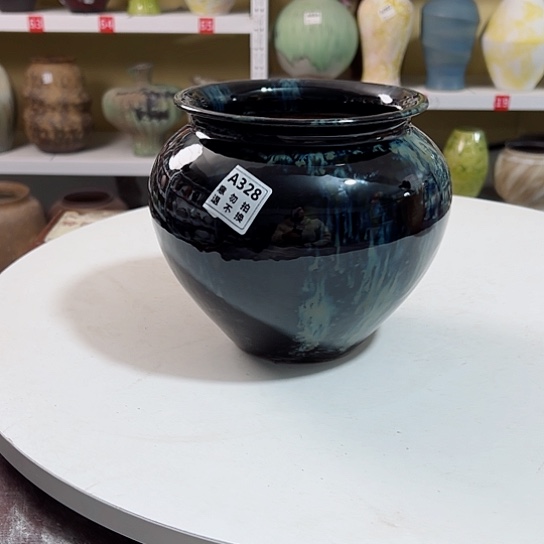 瓶陶瓷花瓶摆件摆件。高20口13。328