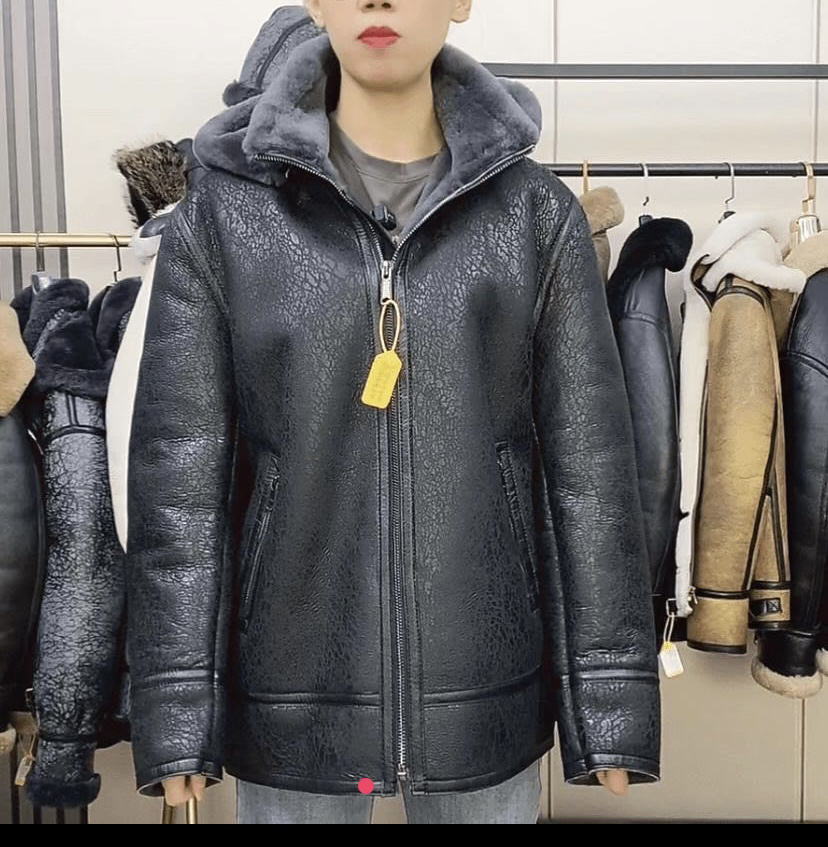 直播推荐 新款厂家直销原生态皮毛一体净边男皮衣外套