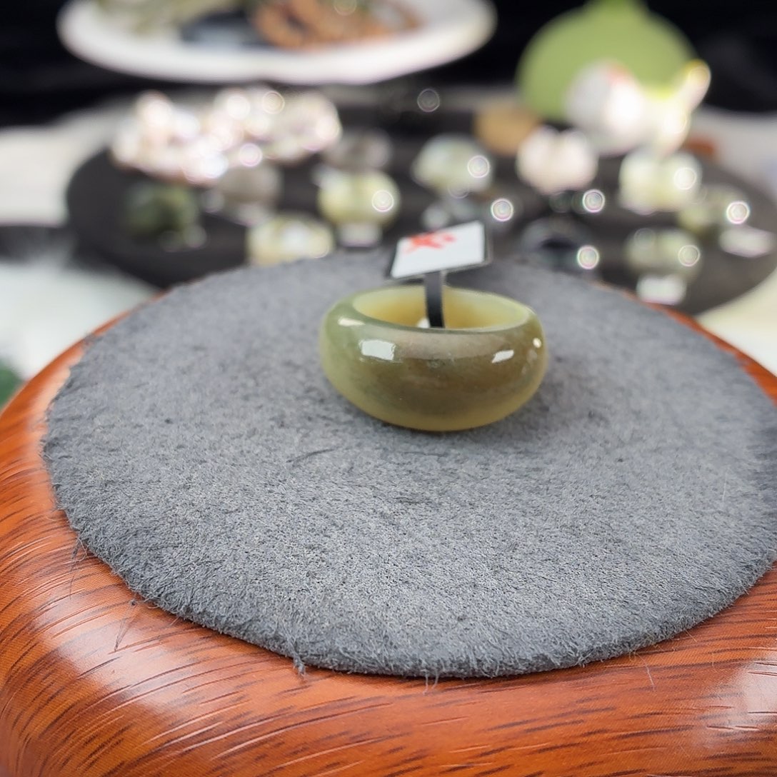 和田玉未镶嵌戒指b107糖青花馒头17.2不退换