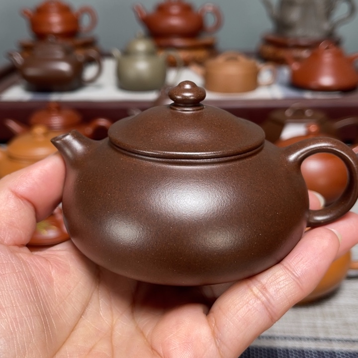胜***店紫砂茶壶半手工紫泥寒江150cc