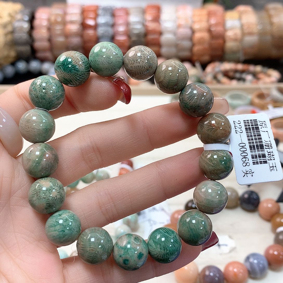 硅化珊瑚（珊瑚玉）手链未镶嵌芷**兰185