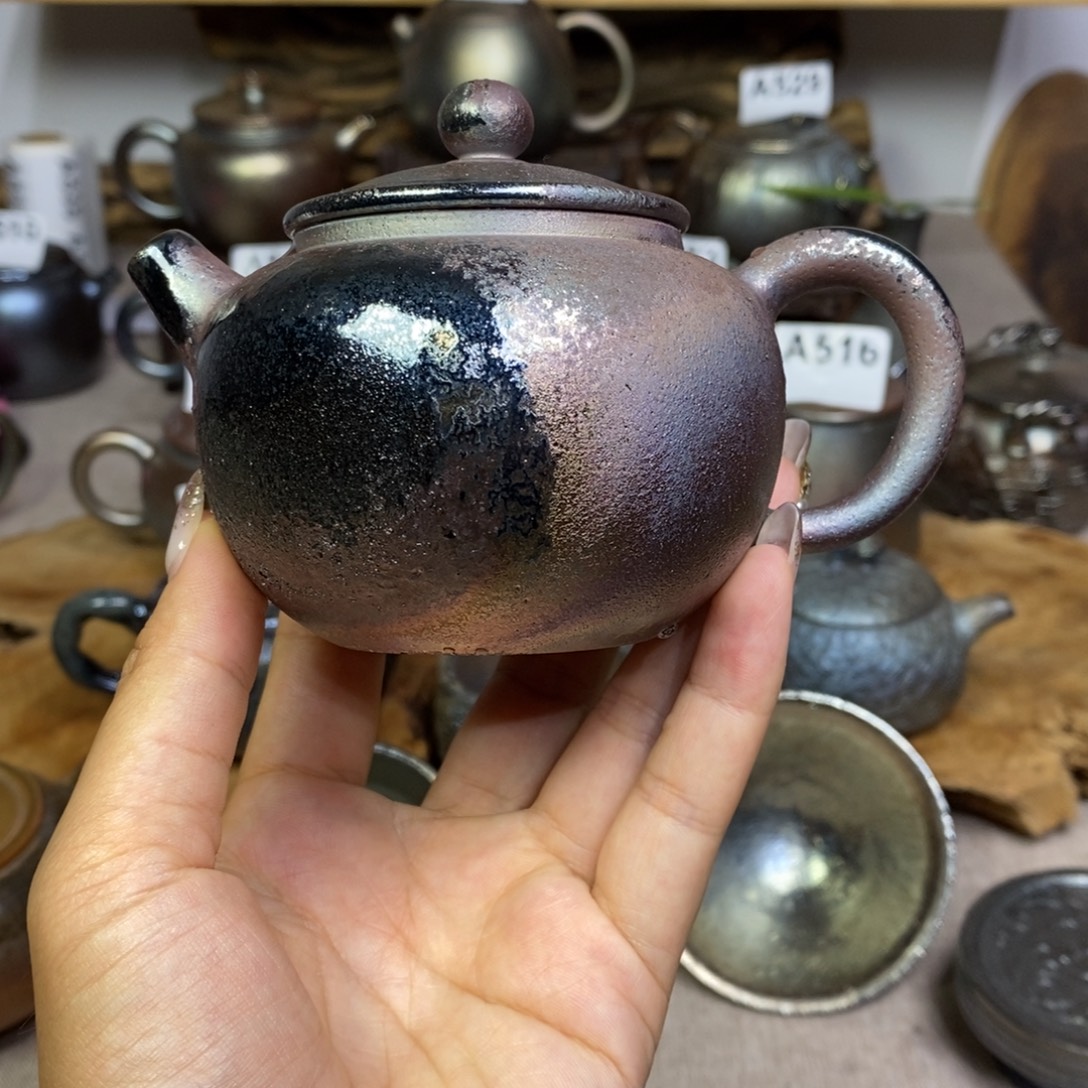 建水紫陶柴烧茶壶