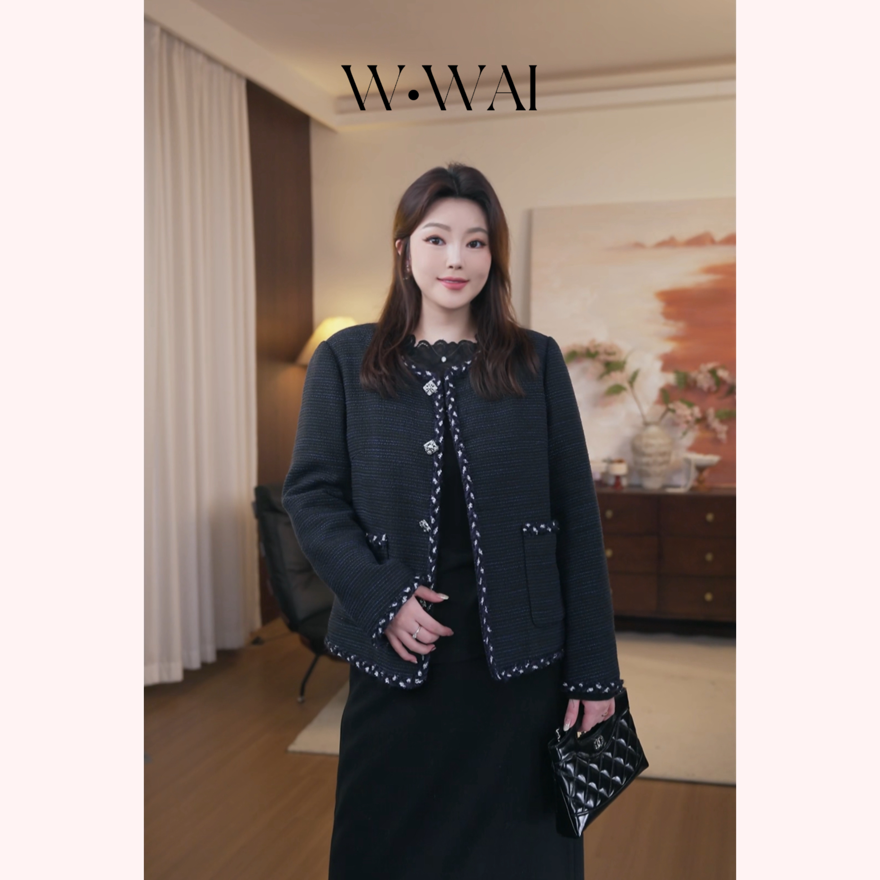 【鸢尾星钻】显瘦精致小香风绗棉外套 D54W360