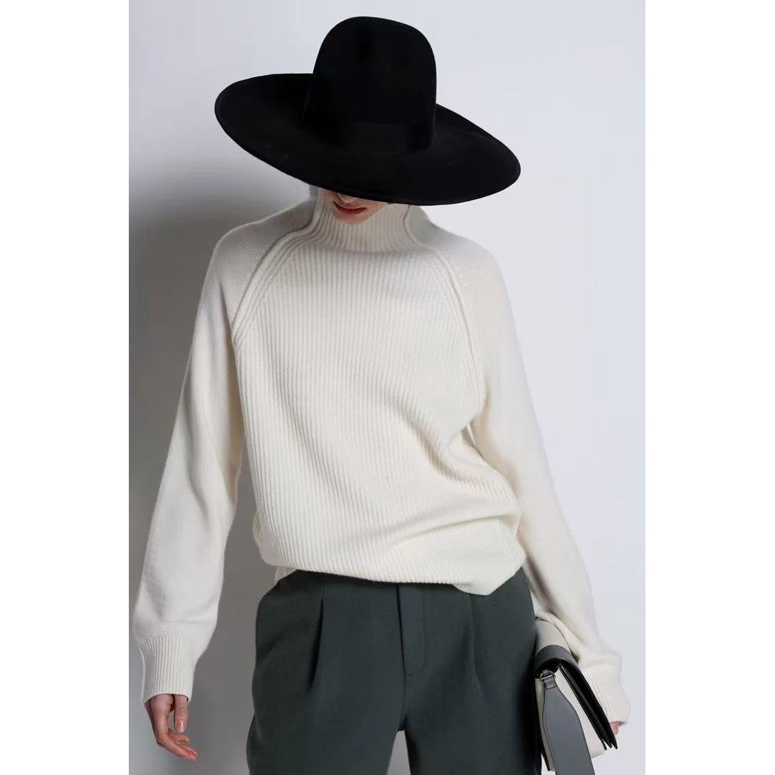 0360 2025秋冬新款半高领加厚宽松针织毛衣k6-3