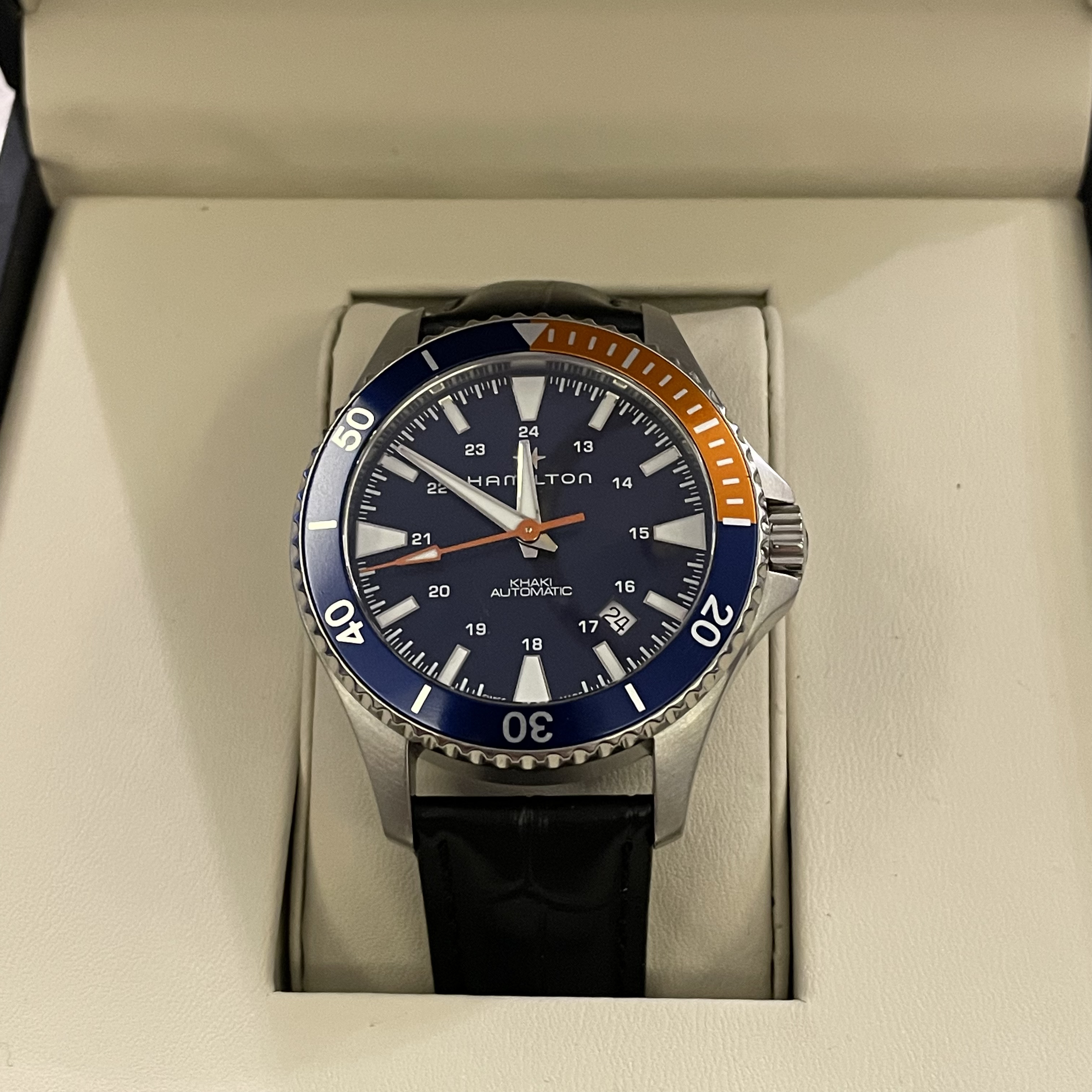 95新 Hamilton/汉米尔顿 汉米尔顿卡其海军表径40