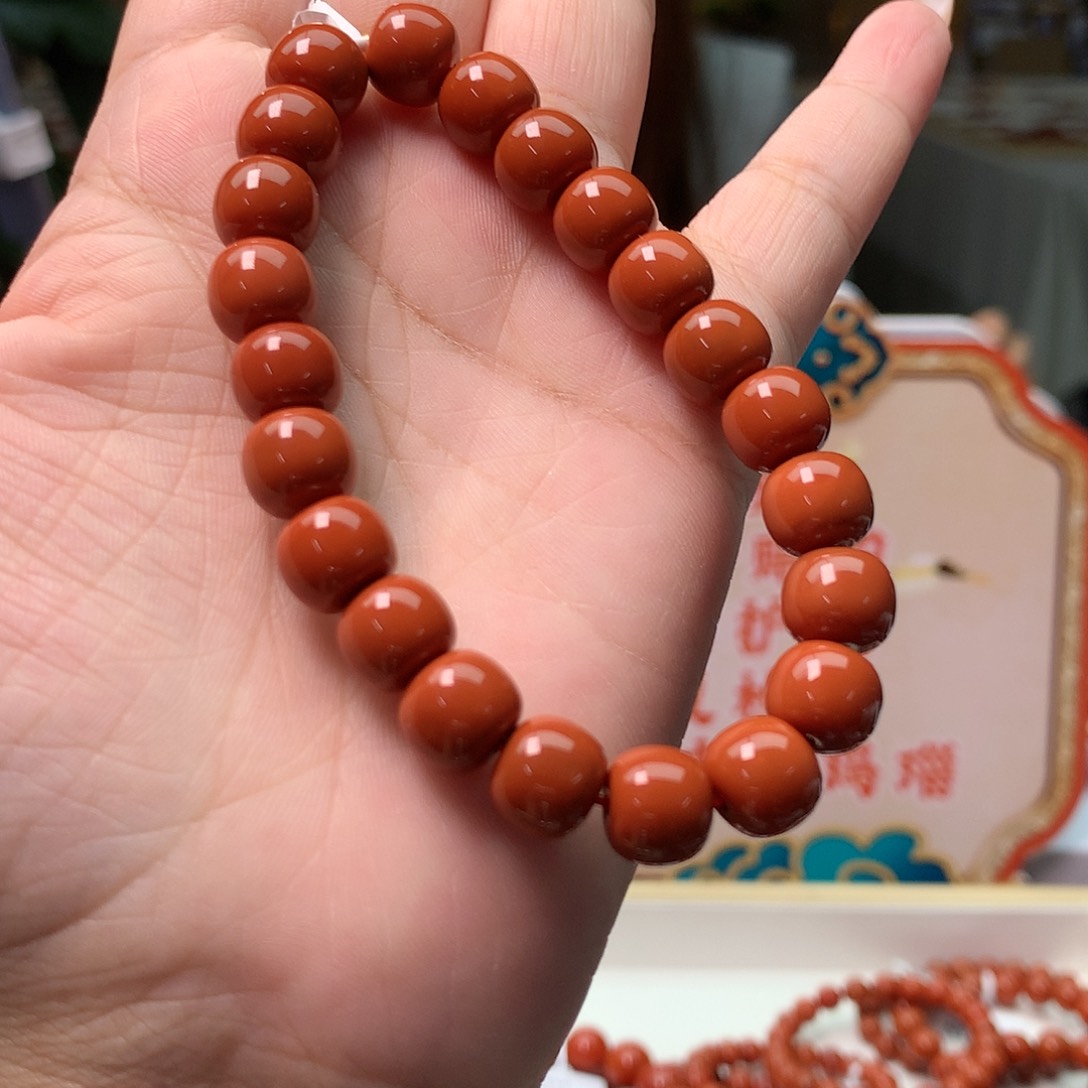 【闪购商品】南红玛瑙Q瓦西老型单圈手串 9mm未镶嵌