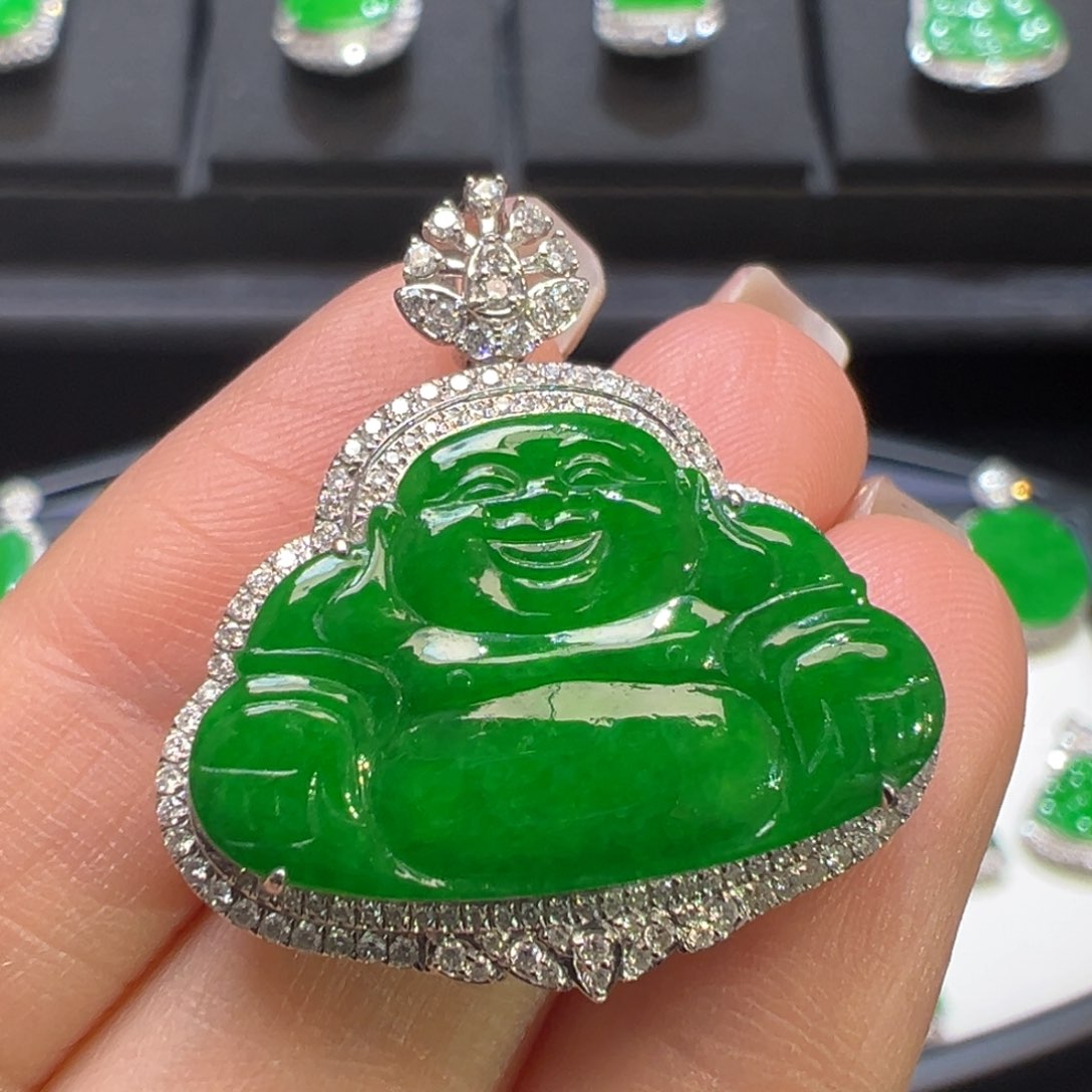 翡翠颈饰18K金镶嵌收到货48小时鉴赏期