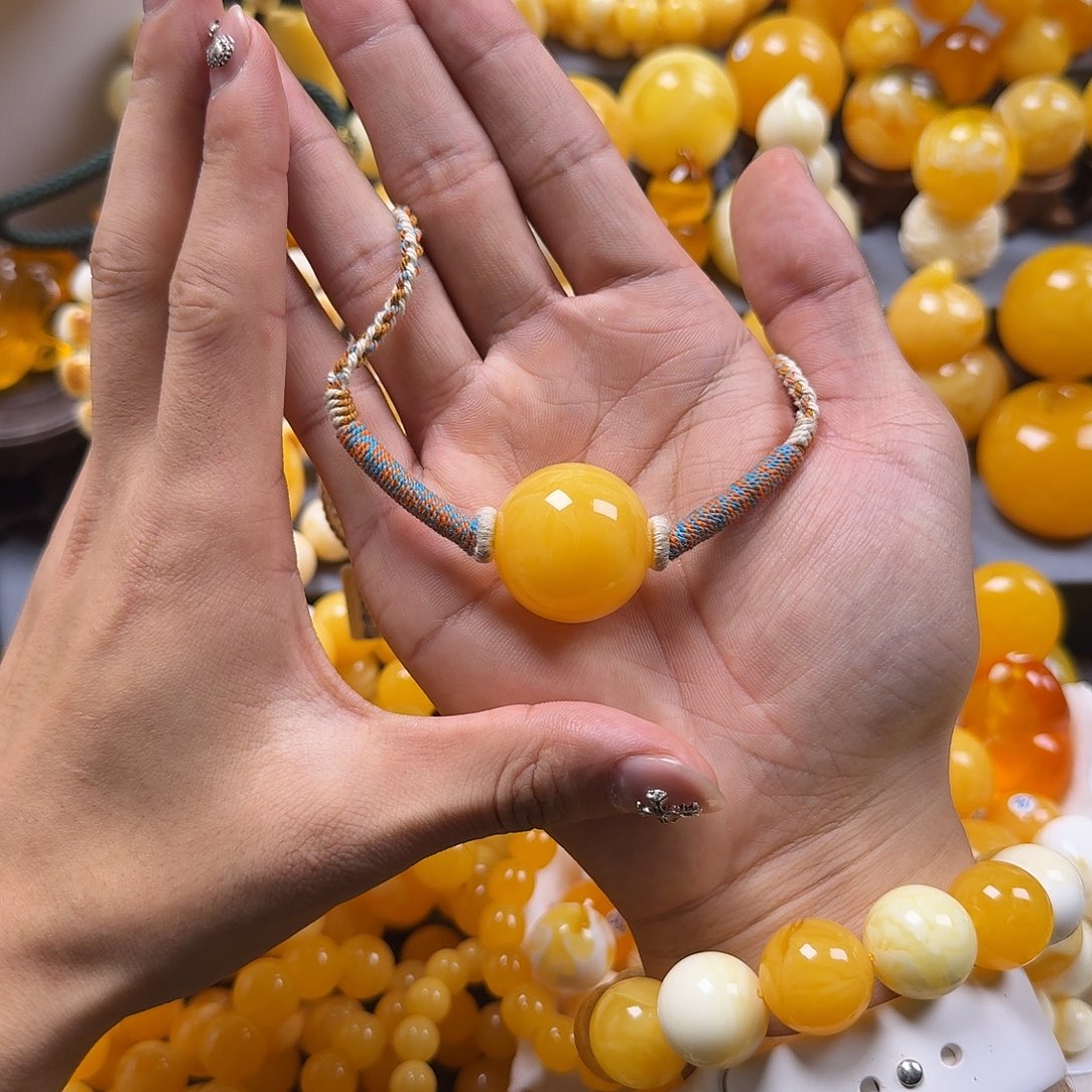 琥珀珠宝奇石未镶嵌锁骨26mm