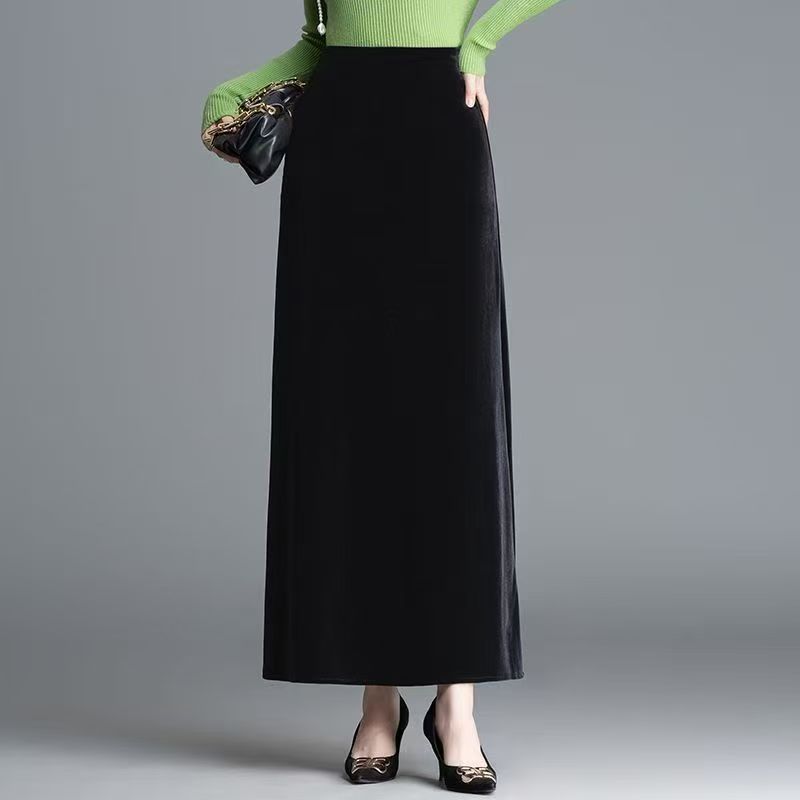 【100丝】高密度100丝绒不沾灰深圳万象城新款半身裙7972