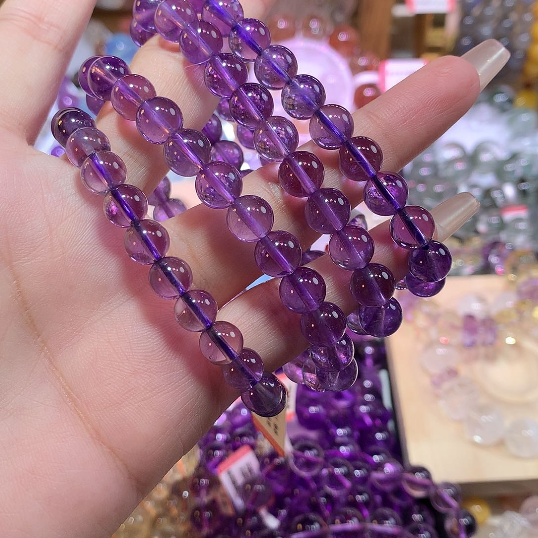 水晶手串未镶嵌巴西紫水晶8mm