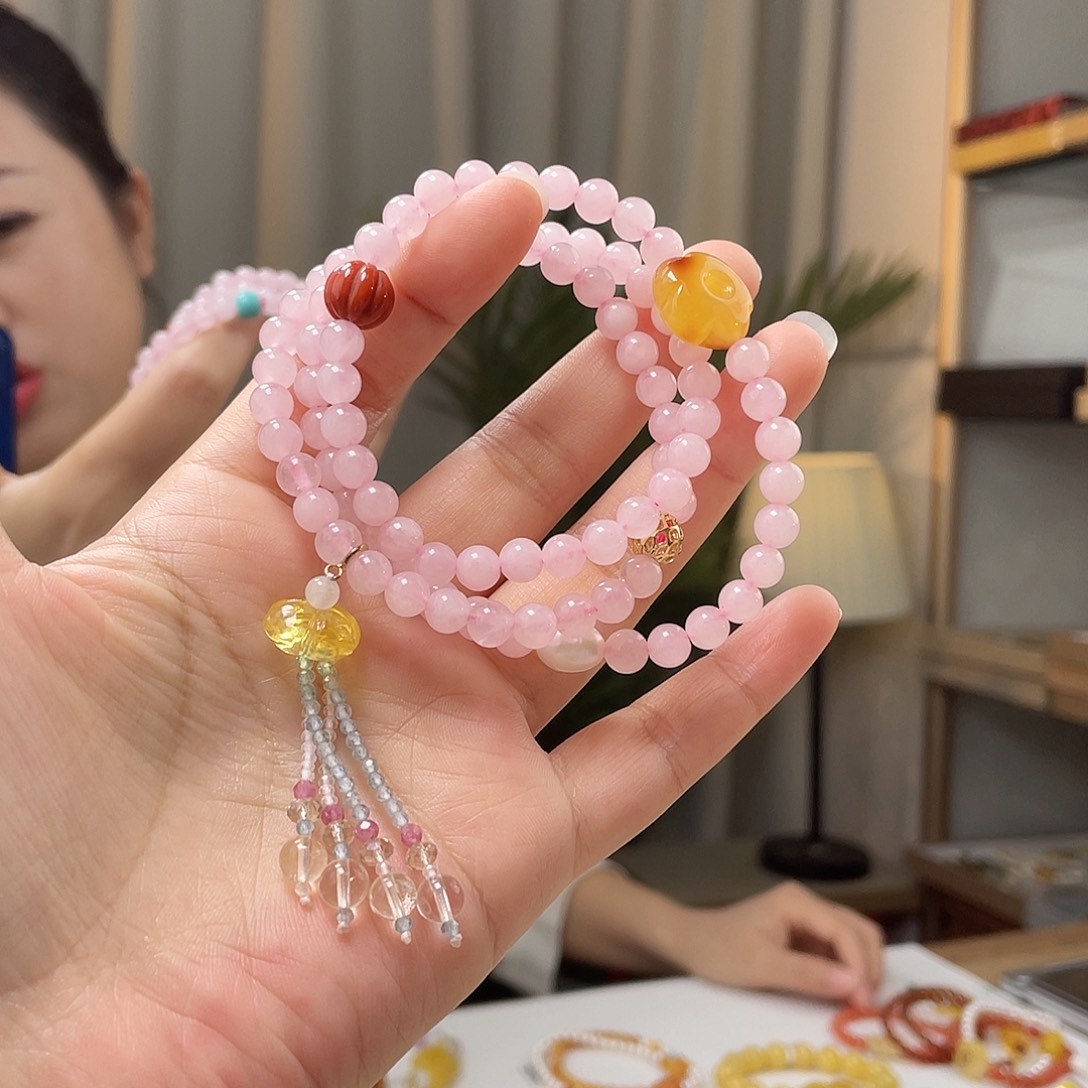 琥珀裸石未镶嵌蜜蜡手链