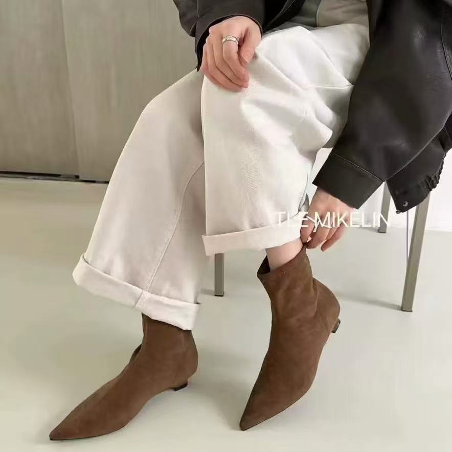 9652【尖头系列】时装靴靴复古欧若智性风城市风沙丘废土风