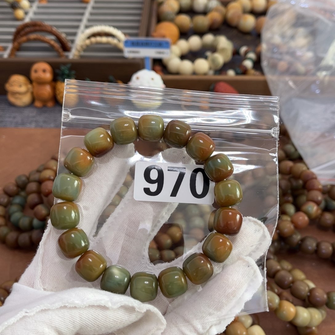 白玉菩提手串970干磨13.5