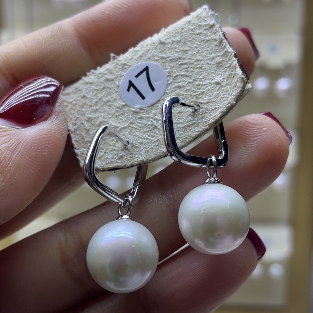 淡水珍珠耳饰银S925镶嵌