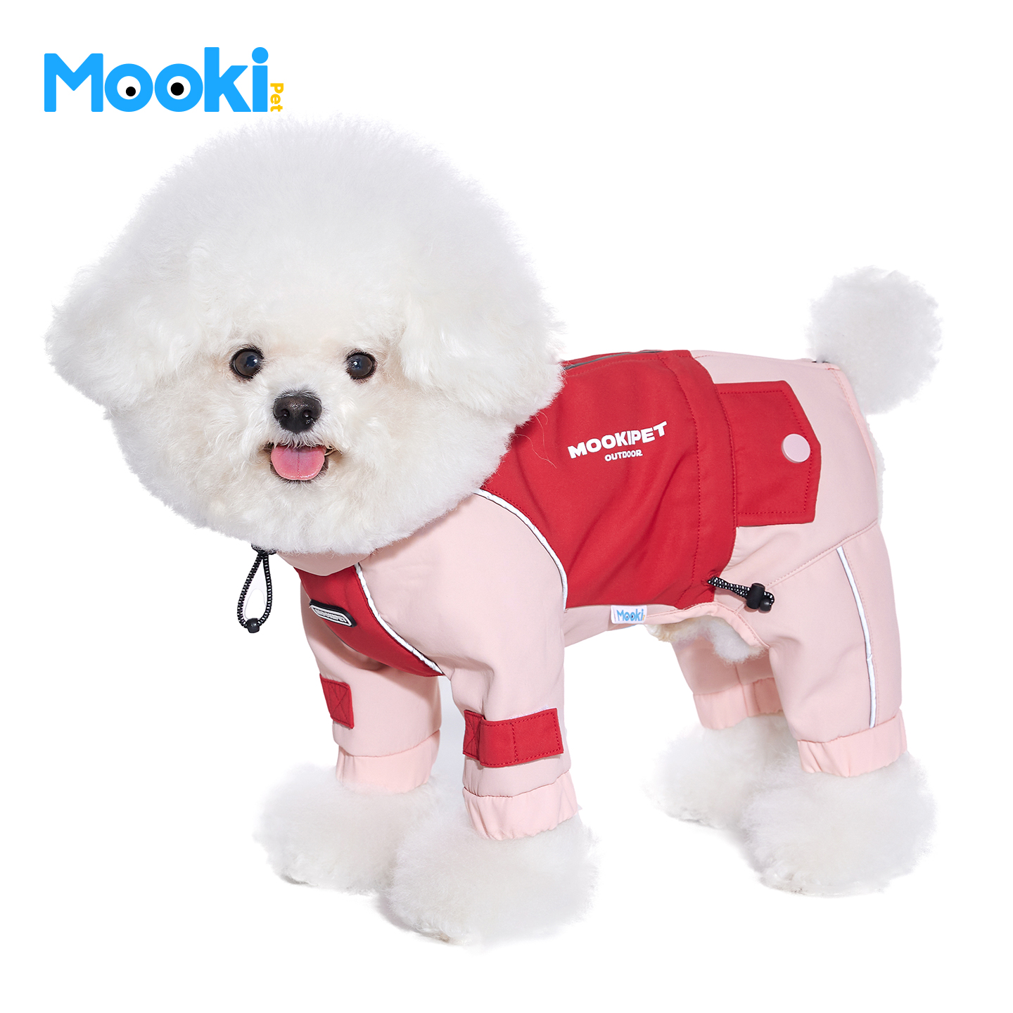 mookipet宠物秋季新款雪纳瑞小中大型犬户外加厚连帽可拆卸冲锋衣
