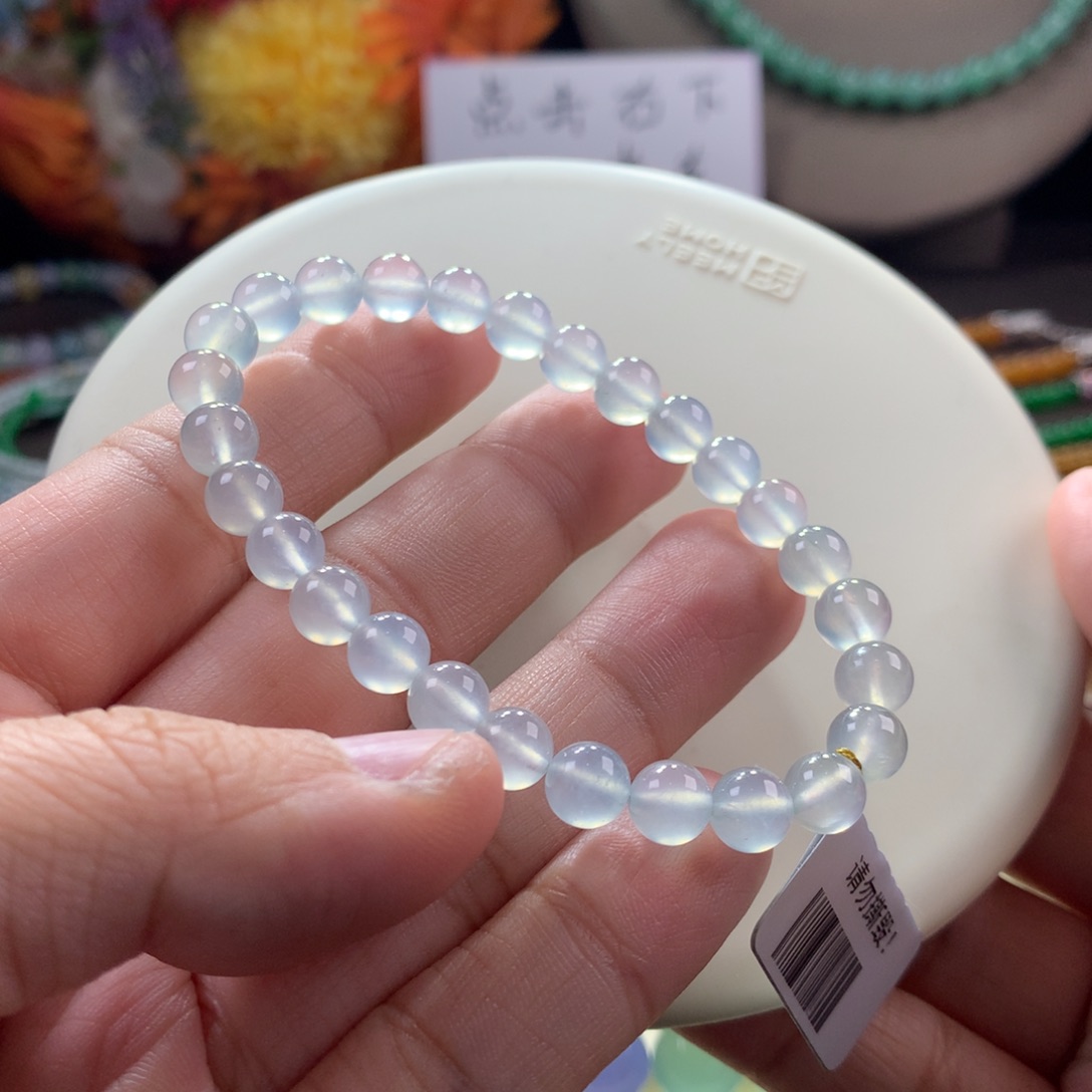 翡翠手链未镶嵌高冰手串