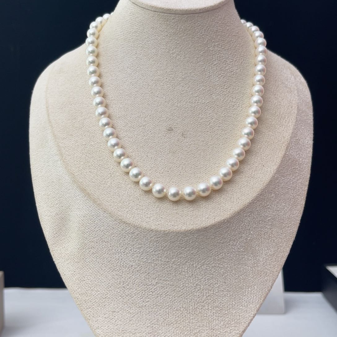 海水珍珠银S925镶嵌颈饰akoya真科研rosep