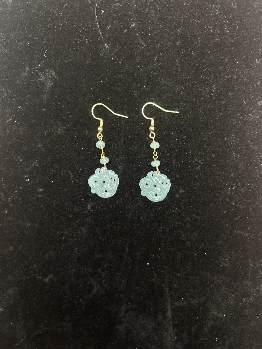 xj015【珠宝清仓】翡翠耳勾