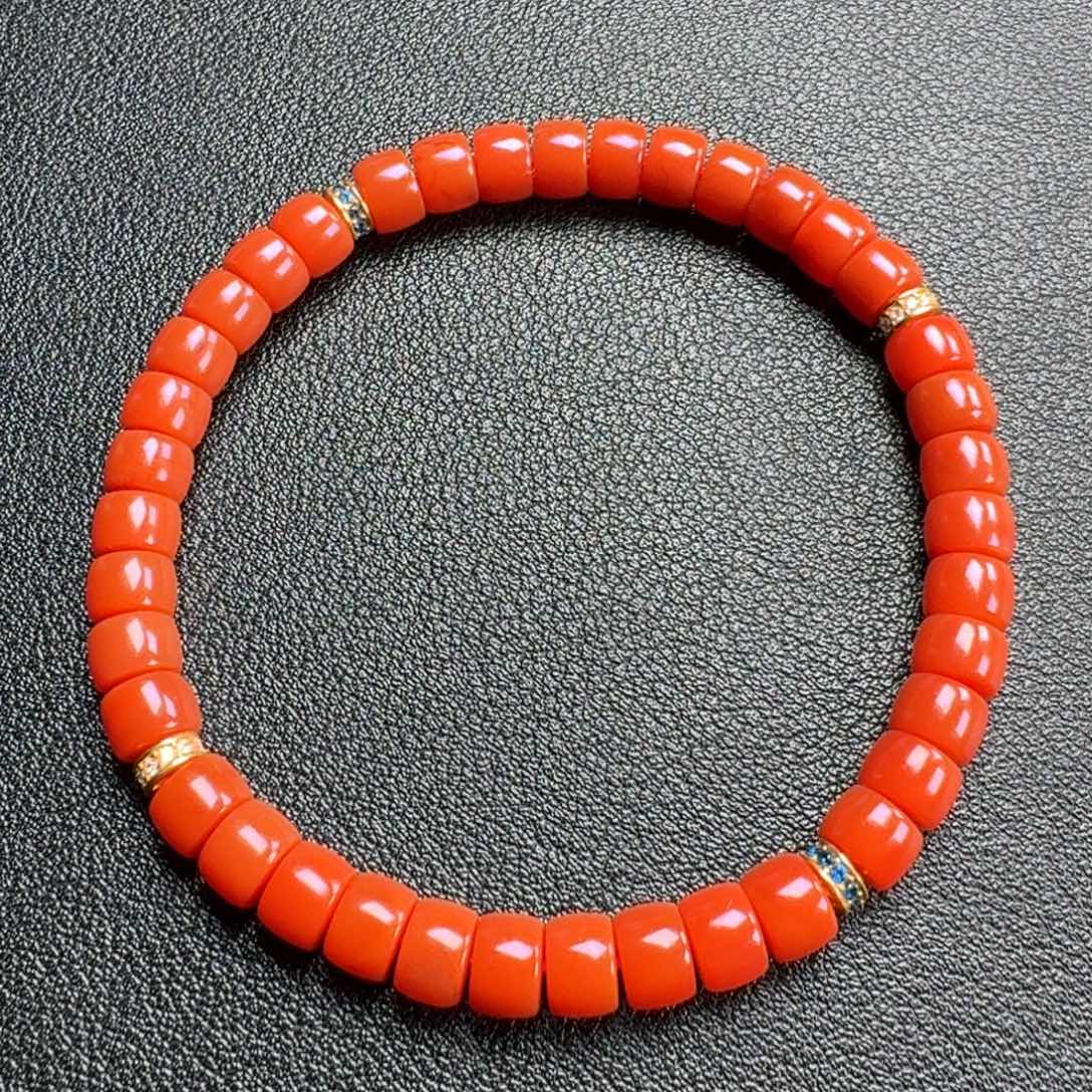 南红玛瑙未镶嵌直切单圈6.4