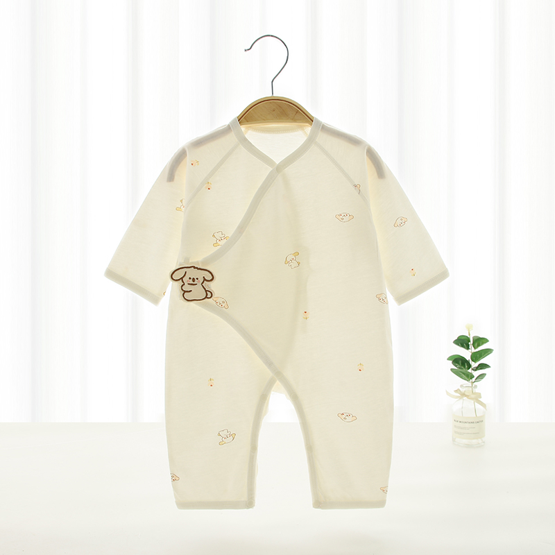 宝宝蝴蝶连体衣新生儿薄款夏款婴儿长袖衣服空调哈衣纯棉无骨夏季
